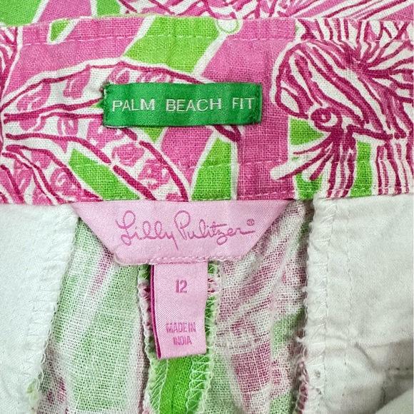 LILLY PULITZER Palm Beach Collection linen Lionfish drawstring pants - size 12 - Picture 4 of 5